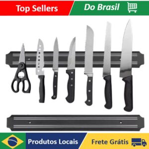 Barra Magnética Imã Facas Cozinha Churrasco 33cm