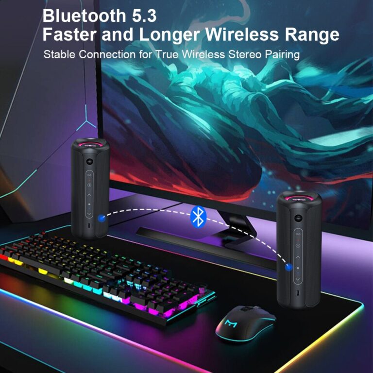 WISETIGER Alto-falante Bluetooth portátil 30 W IPX7 à prova d'água Caixa de som poderosa Reforço de graves Emparelhamento duplo Estéreo sem fio verdadeiro Externo - Image 6
