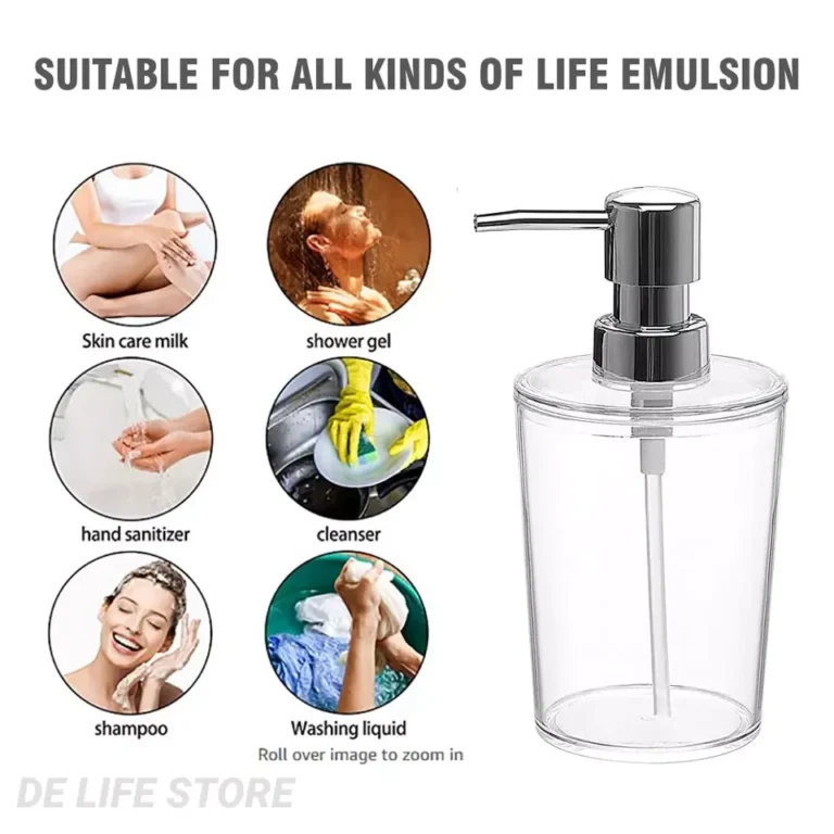 Bamboo Bathroom Accessories Set liquid Lotion Soap Dispenser Cotton Pad holder Cotton Jar Acrylic Organizer For Bathroom - Image 10