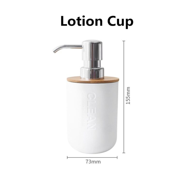 Bamboo Soap Dispenser Toothbrush Holder Bathroom Accessories Set Modern Household Bath Room Supply Shower Gel Dish Soap Rack Cup - Image 8