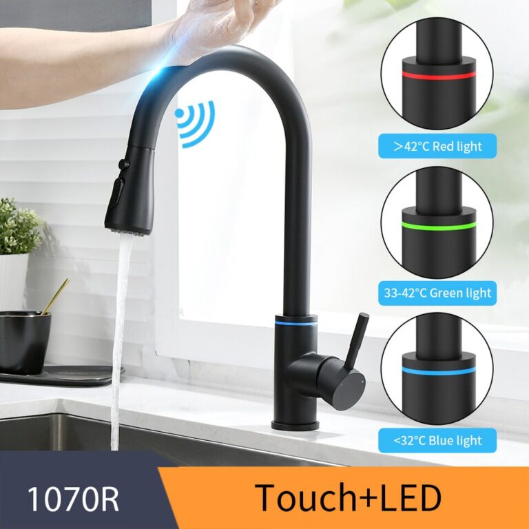 Torneiras de cozinha de toque inteligente guindaste para sensor de torneira de água de cozinha misturador de pia giratório sensor de torneira de toque misturador de água KH-1005 - Image 12