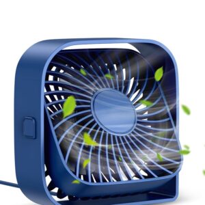 Ventilador de mesa TOPK USB Forte fluxo de ar e operação silenciosa Vento de 3 velocidades Mini ventilador de mesa Cabeça giratória em 360° para mesa de escritório em casa