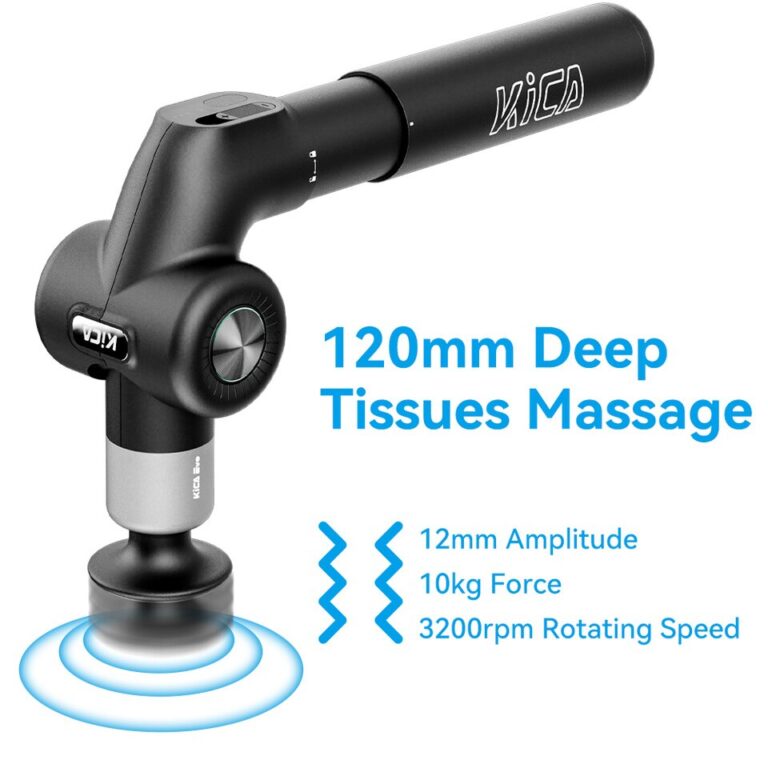 massageadorKICA Evo Heating Dobrável Pistola de Massagem Muscular Massageador Profissional para Corpo, Costas e Pescoço, Alívio da Dor com Haste de Extensão Retrátil de 9cm - Image 3