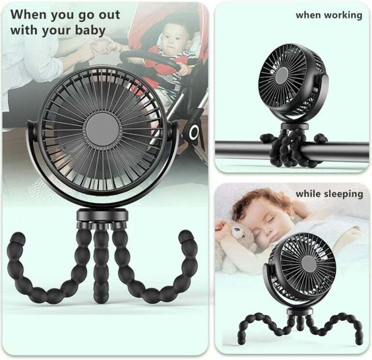 Ventilador portátil para carrinho de mão USB Ventilador elétrico alimentado por pequenos ventiladores recarregáveis dobráveis Miniventilador de mesa silencioso Resfriador externo - Image 2