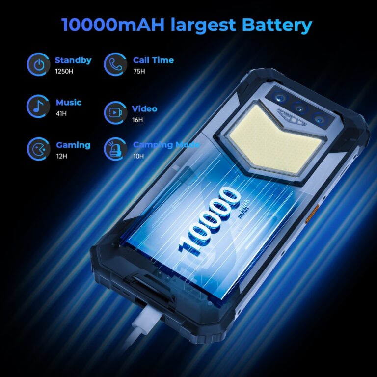 celular indestrutível Oukitel WP26 Rugged Cell Phone 10000mAh, 8GB, 256GB, Smartphone 48MP+20MP Night Camera, Mobile Phone, MTK P90 - Image 5