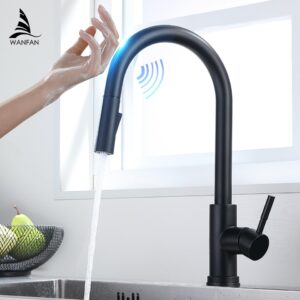 Torneiras de cozinha de toque inteligente guindaste para sensor de torneira de água de cozinha misturador de pia giratório sensor de torneira de toque misturador de água KH-1005
