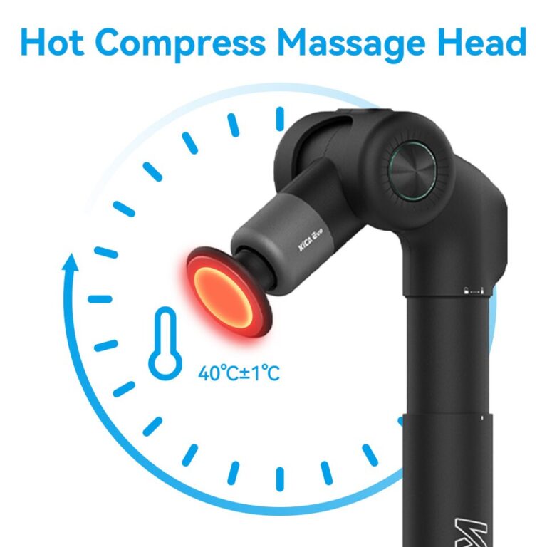 massageadorKICA Evo Heating Dobrável Pistola de Massagem Muscular Massageador Profissional para Corpo, Costas e Pescoço, Alívio da Dor com Haste de Extensão Retrátil de 9cm - Image 2