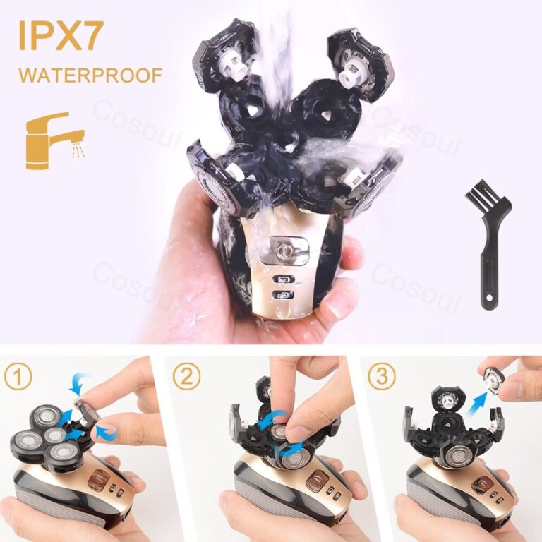 Barbeador de cabelo careca Barbeador elétrico para homens Barbeador elétrico recarregável Aparador de pelos do corpo Máquina de barbear elétrica - Image 5