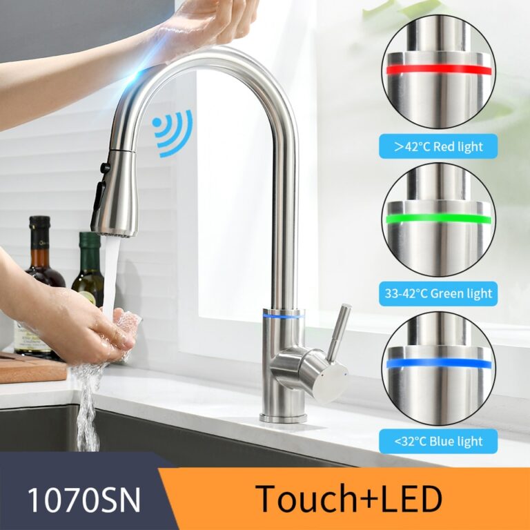 Torneiras de cozinha de toque inteligente guindaste para sensor de torneira de água de cozinha misturador de pia giratório sensor de torneira de toque misturador de água KH-1005 - Image 2