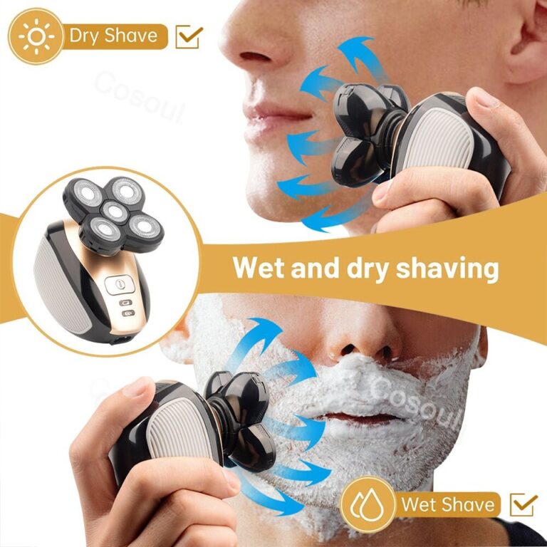 Barbeador de cabelo careca Barbeador elétrico para homens Barbeador elétrico recarregável Aparador de pelos do corpo Máquina de barbear elétrica - Image 8