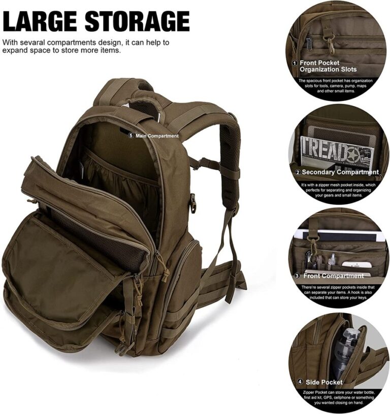 Mardingtop 25L Tático 600D Poliéster Mochila Militar Caminhada Pequena com Zíperes YKK e Molle para Aventura ao Ar Livre - Image 2