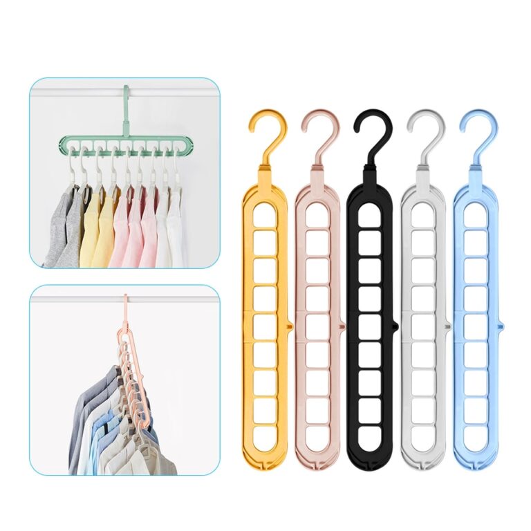 Economia de espaço cabide cremalheiras 9 portas secagem roupas rack magia pant rack quarto guarda-roupa casaco organizador cabides armazenamento