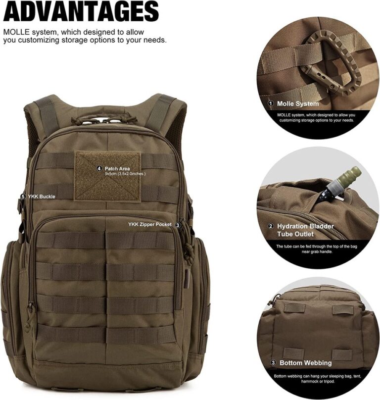 Mardingtop 25L Tático 600D Poliéster Mochila Militar Caminhada Pequena com Zíperes YKK e Molle para Aventura ao Ar Livre - Image 5