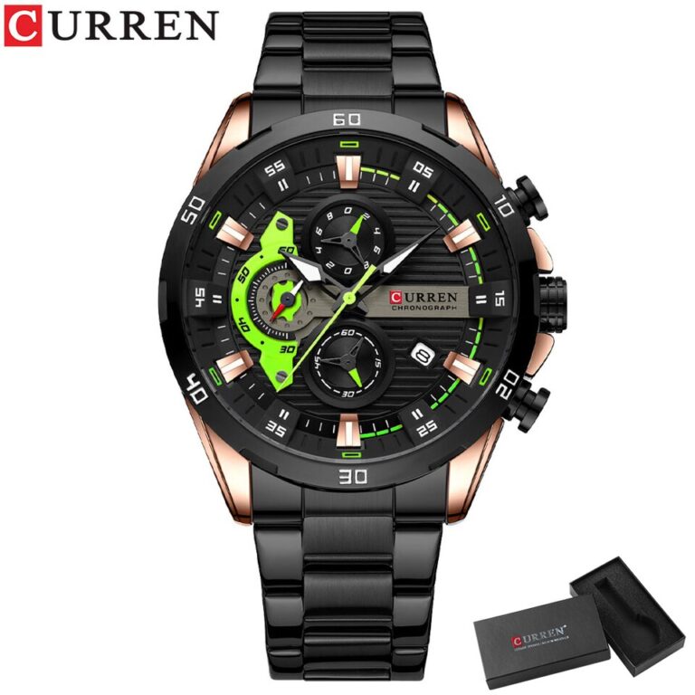 Relógios de aço inoxidável CURREN para homens criativos, mostrador luminoso com cronógrafo, relógios de pulso casuais masculinos - Image 7