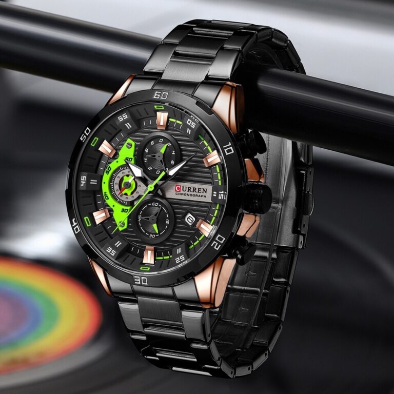 Relógios de aço inoxidável CURREN para homens criativos, mostrador luminoso com cronógrafo, relógios de pulso casuais masculinos - Image 12