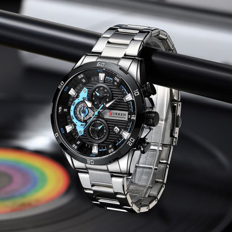 Relógios de aço inoxidável CURREN para homens criativos, mostrador luminoso com cronógrafo, relógios de pulso casuais masculinos - Image 11