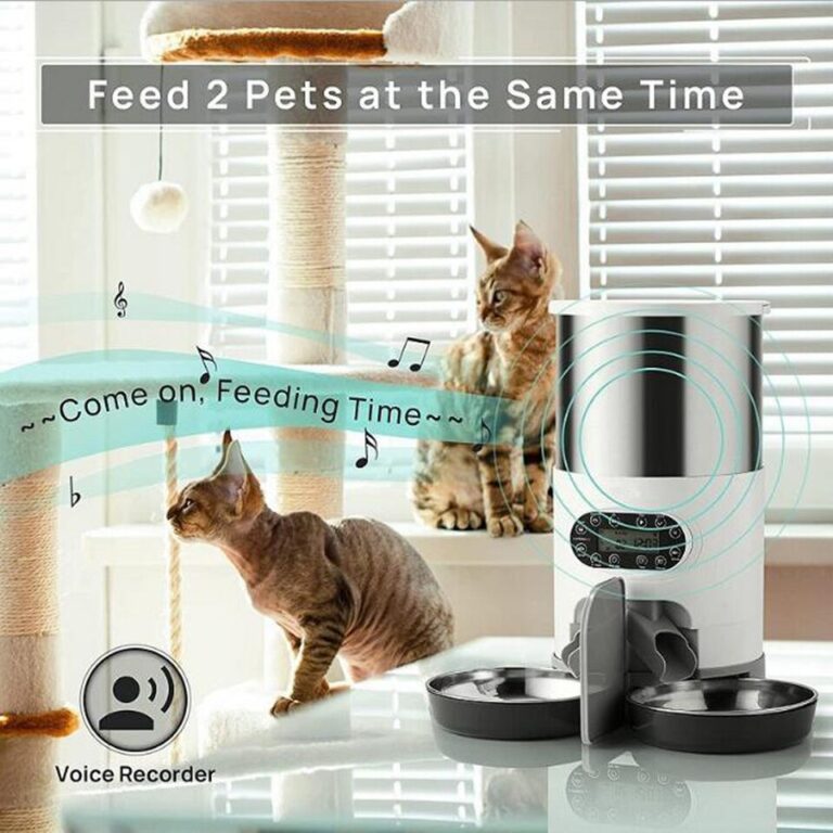 Alimentador inteligente para animais de estimação para cães e gatos Dispensador automático Tigela de aço inoxidável para cães e gatos com tempo de gravação Alimentação - Image 3