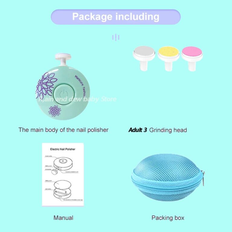 Aparador elétrico de unhas para bebês, polidor de unhas infantil, ferramenta de manicure infantil, tesoura, kit de higiene para bebês, cortador de unhas para recém-nascidos - Image 18