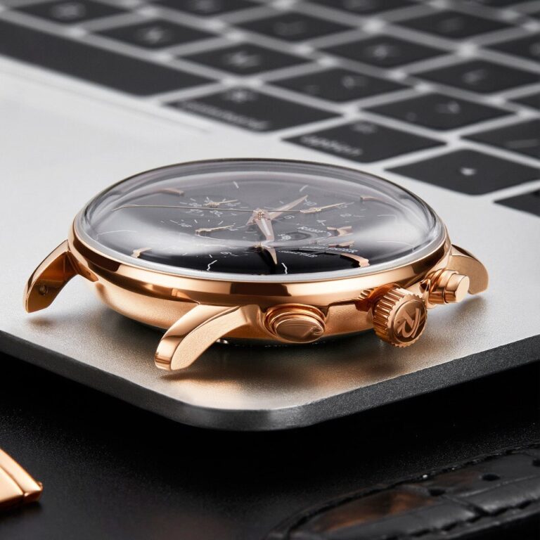 Reef Tiger/RT Luxury Dress Watch Masculino Multifuncional Rosa Dourado Marrom Pulseira de Couro Relógio Automático Date Day RGA1699 - Image 3