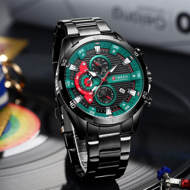 Relógios de aço inoxidável CURREN para homens criativos, mostrador luminoso com cronógrafo, relógios de pulso casuais masculinos - Image 10