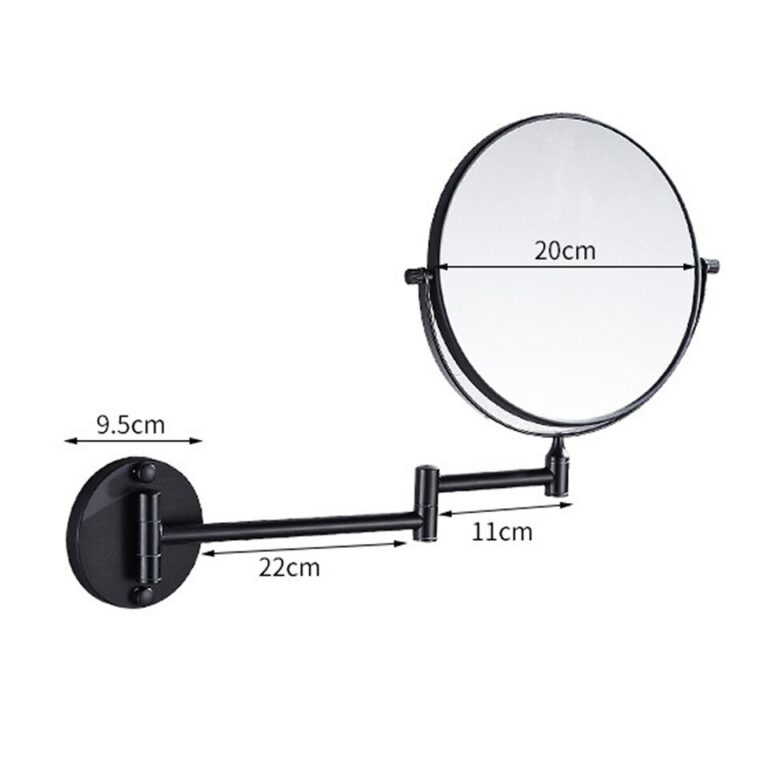 Espelho de maquiagem para banheiro de lado duplo 3x a 1x ampliação 360 graus girar espelho cosmético espelhos redondos montados na parede de 8" - Image 4