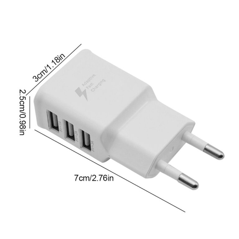 Carregador de telefone universal 5V 2A Adaptador de carregamento rápido universal 3 USB Carregador portátil para Samsung UE/EUA Plugue - Image 5