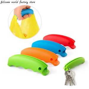 Dispositivo de transporte portátil de silicone mundo de silicone que economiza mão de obra bolsa de compras suporte com alça de fechadura ferramenta de aderência confortável