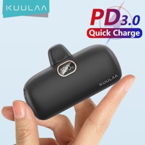 KUULAA Mini Power Bank 5000mAh PowerBank QC PD Carregamento rápido para iPhone 14 13 12 Bateria externa Carregador portátil para Samsung