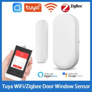 Tuya WiFi/Zigbee Porta Janela Sensor Smart Home Sem Fio Porta Aberta/Fechada Detector Compatível com Alexa Google Smart Life APP