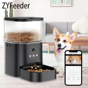Alimentador automático para animais de estimação, máquina de alimentação inteligente, dispensador de comida para cães, com botão de câmera WiFi, temporização de voz, quantitativo, Slow Foodr