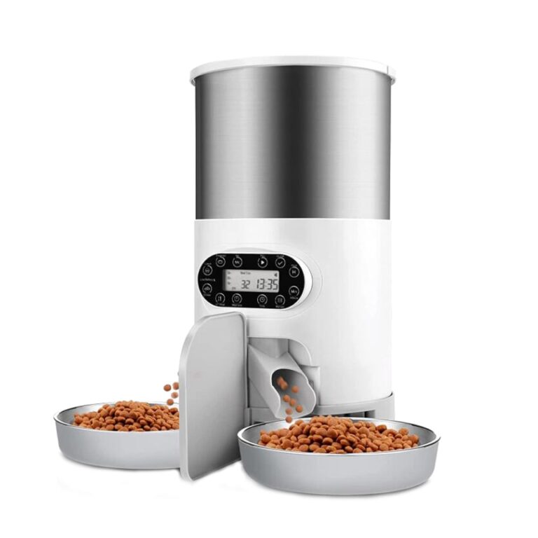 Alimentador inteligente para animais de estimação para cães e gatos Dispensador automático Tigela de aço inoxidável para cães e gatos com tempo de gravação Alimentação - Image 8