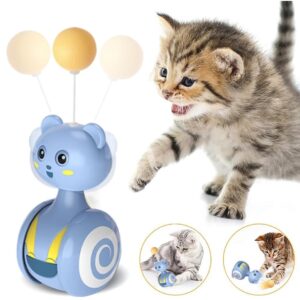 Brinquedos interativos de penas para gatos Pet Bumbler Brinquedo engraçado Brinquedos interativos para gatos Cat Rolling Teaser Brinquedos de varinha de penas Bola giratória