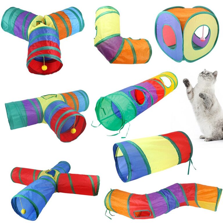 Pet Tunnel Toy Dobrável Cat Rainbow Três Canais Treinamento Brinquedos Interativos Pet Self Entertainment Brinquedos Engraçados Suprimentos para Gatos - Image 14