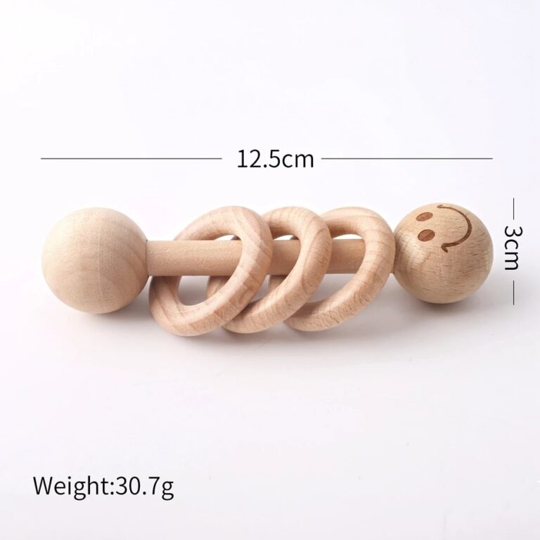 1 conjunto de brinquedos para bebês música chocalho madeira crochê contas pulseira de madeira roedor mastigar ginásio montessori bebê mordedor produtos presente recém-nascido - Image 27