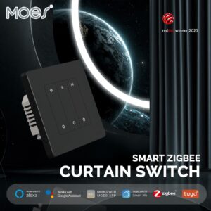 Moes inteligente zigbee estrela anel interruptor de cortina para cortinas elétricas do obturador do rolo motor cego alexa/google casa controle remoto