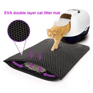 Esteira para caixa de areia para gatos de camada dupla EVA à prova d'água antiderrapante Almofada de areia para gatos Lavável Esteira para cama Almofada limpa Matunder A caixa de areia para gatos