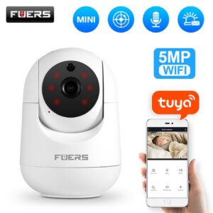 Fuers 5MP Câmera IP Tuya Smart Home Interior WiFi Câmera de Vigilância Sem Fio Rastreamento Automático CCTV Segurança Bebê Pet Monitor