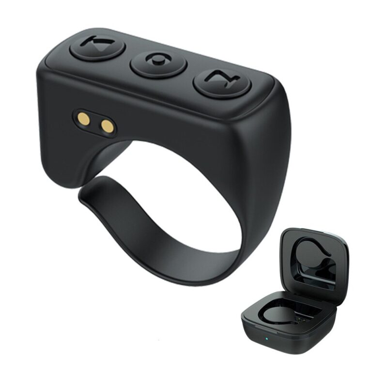 Anel sem fio bluetooth controle remoto telefone selfie controlador de vídeo dedo página turner navegar selfie obturador para android ios