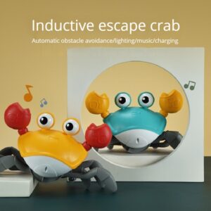 Crianças Indução Escape Crab Crab Crawl Brinquedos eletrônicos para animais de estimação Música para bebês Brinquedos móveis para educação infantil