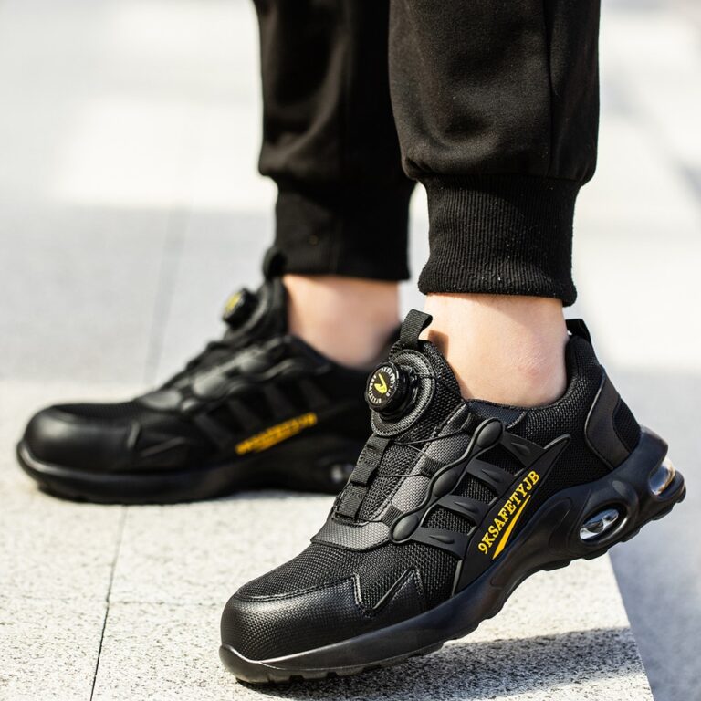Botas de trabalho com fivela giratória Sapatos de segurança com biqueira de aço para homens Sapatos de segurança respiráveis Sapatos de marca indestrutíveis Sapatos de trabalho à prova de furos - Image 11