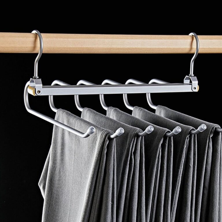 6 em 1 cabides para calças magia multi camada liga de alumínio calças rack armazenamento 360 rotativo dobrável protable pano calças cabides - Image 2