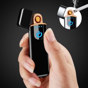 2023 Isqueiros Elétricos Portáteis USB à Prova de Vento USB Recarregável Toque à Prova de Vento Acessórios para Cigarros Isqueiro Elétrico