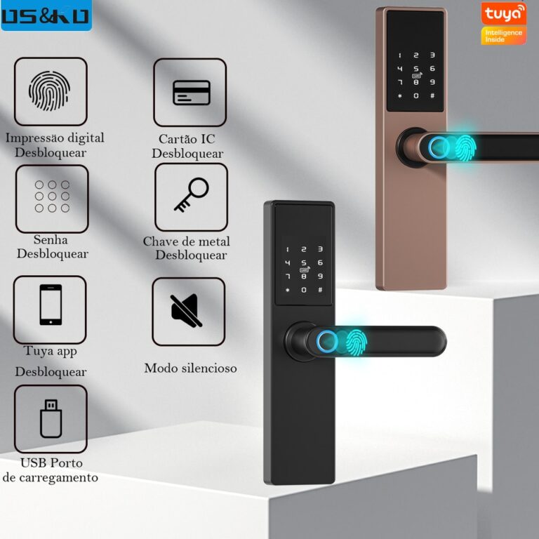 Diosso biométrico eletrônico fechadura da porta digital preto inteligente bloqueio tuya app desbloqueio remoto keyless fechadura da porta impressão digital rh05 - Image 5