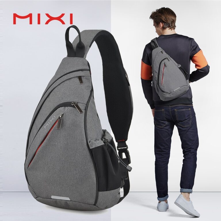 Mixi Men Mochila de Um Ombro Feminino Bolsa Transversal USB Meninos Ciclismo Esportes Viagens Moda Versátil Bolsa Aluno Escola