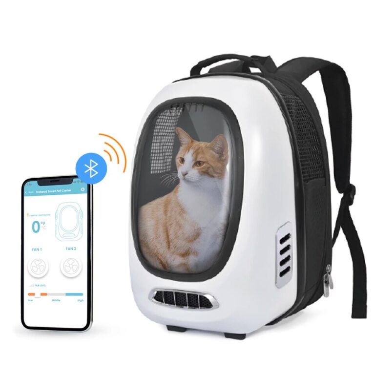 Mochila inteligente para animais de estimação para gatos, cães pequenos e filhotes de até 7.700 quilos, controle de temperatura inteligente, habilitado para aplicativo