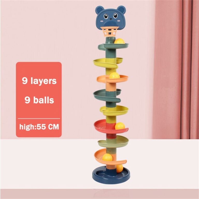 Brinquedos de bebê Rolling Ball Pile Tower Brinquedo educacional precoce para bebês Pista rotativa Brinquedo de empilhamento educacional para bebês para crianças - Image 4