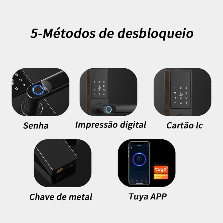 Diosso biométrico eletrônico fechadura da porta digital preto inteligente bloqueio tuya app desbloqueio remoto keyless fechadura da porta impressão digital rh05 - Image 7