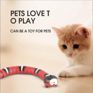 Brinquedos automáticos para gatos Brinquedos interativos de detecção inteligente de cobra TeaseToys para gatos Carregamento USB Acessórios para gatos para gatos de estimação Jogar para