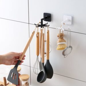 Ganchos de cozinha com rotação de 360 graus 6 ganchos gancho de parede cabide de armazenamento de banheiro de cozinha prateleira para pendurar roupas multiuso