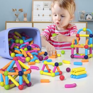 Conjunto de construção magnética infantil Bolas magnéticas Blocos de construção Montessori Brinquedos educativos para presente infantil